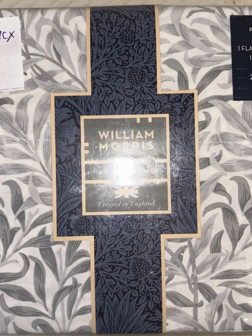 New William Morris Willow Bough King Sheet Set ~Dove Gray~ 4-Piece